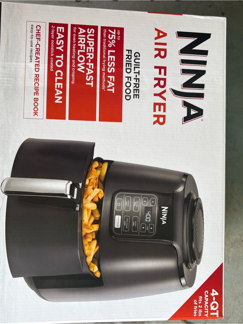 Ninja Air Fryer Black with Silver Handle